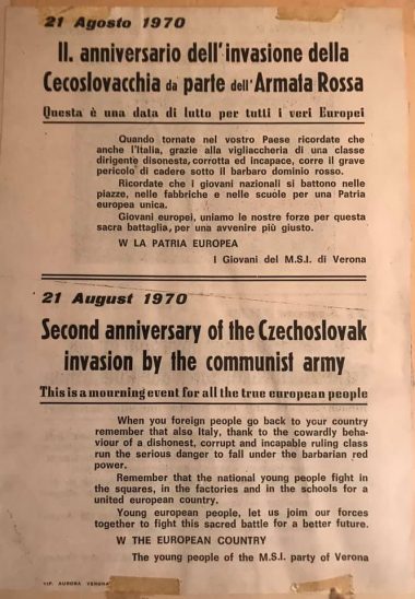 Volantino anni 70 Verona pubblicato da Giorgetti su Facebook