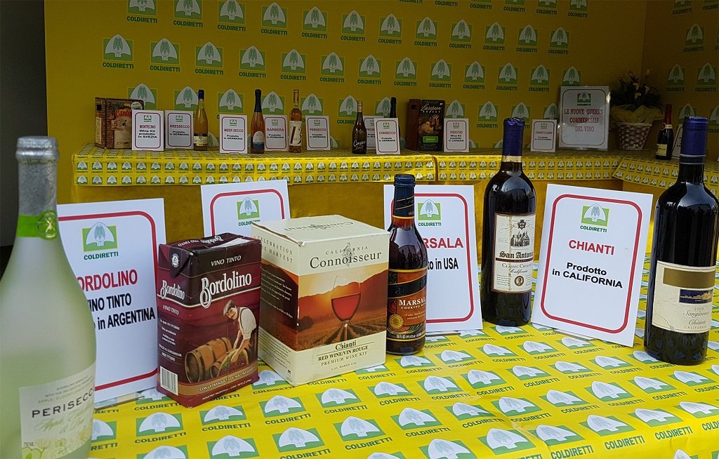 Coldiretti dazi Falsi del vino a Verona made in italy