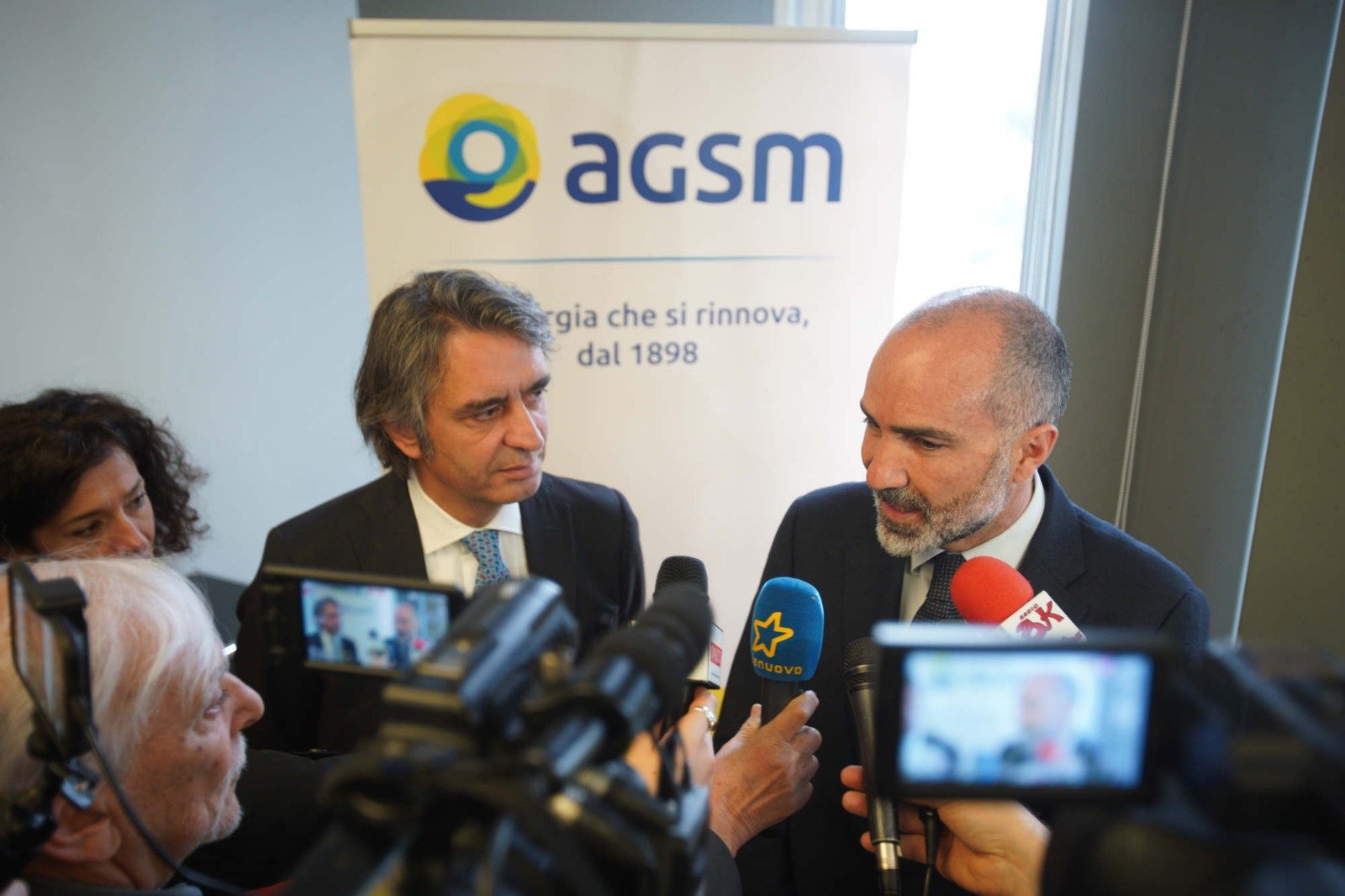 Il sindaco di Verona Federico Sboarina e il presidente di Agsm Daniele Finocchiaro