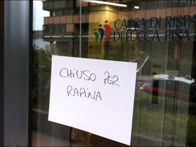 calo rapine in banca