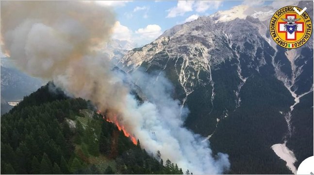 Incendio sopra Cortina