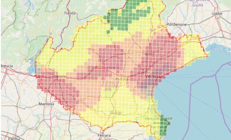 ozono mappa sforamenti veneto