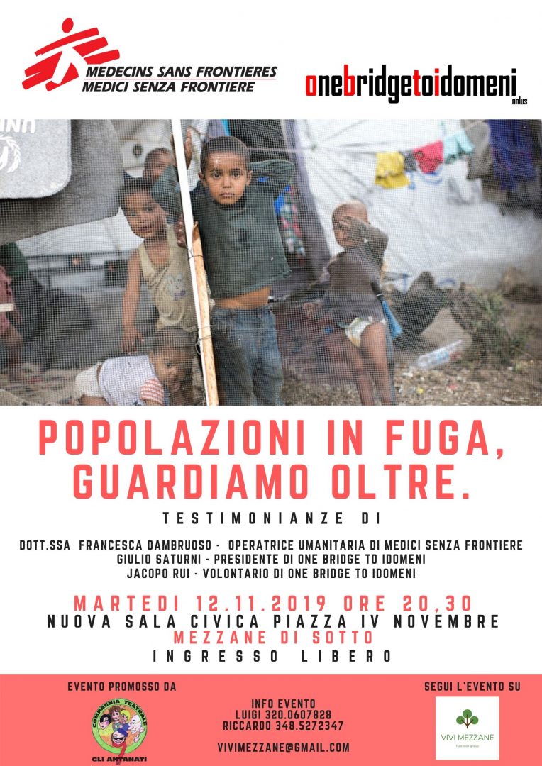 Popolazioni in fuga, guardiamo oltre. Testimonianza di Medici Senza Frontiere e di One Bridge to Idomeni0(1)