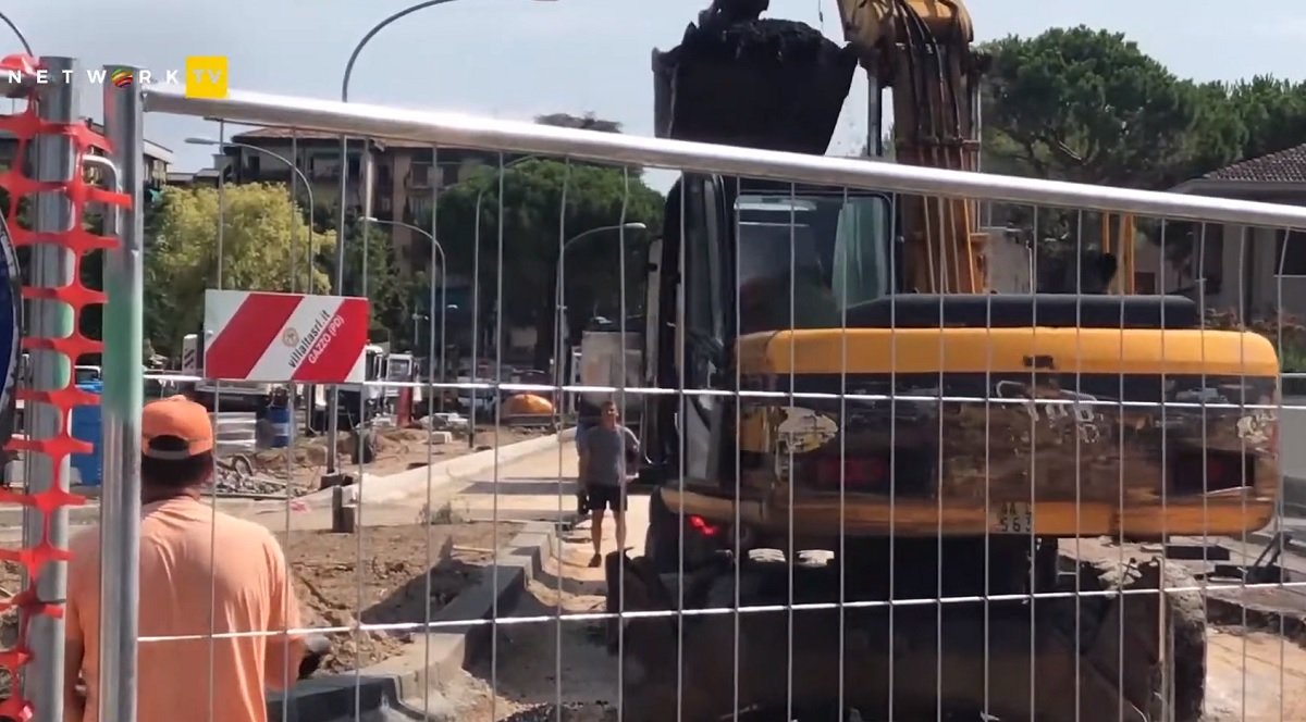 lavori Filovia stadio cantiere via Palladio