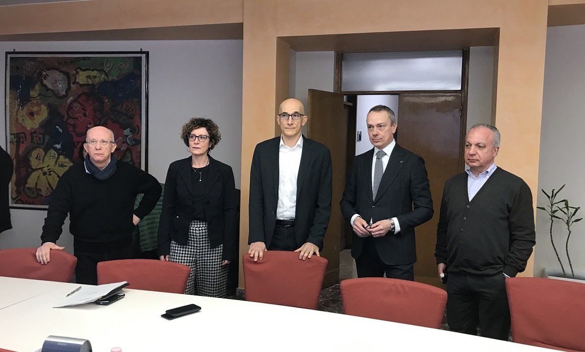 conf stampa coronavirus - da sinistra Francesco Cobello, Denise Signorelli, Pietro Girardi, Flavio Pasini, Raffaele Grottola