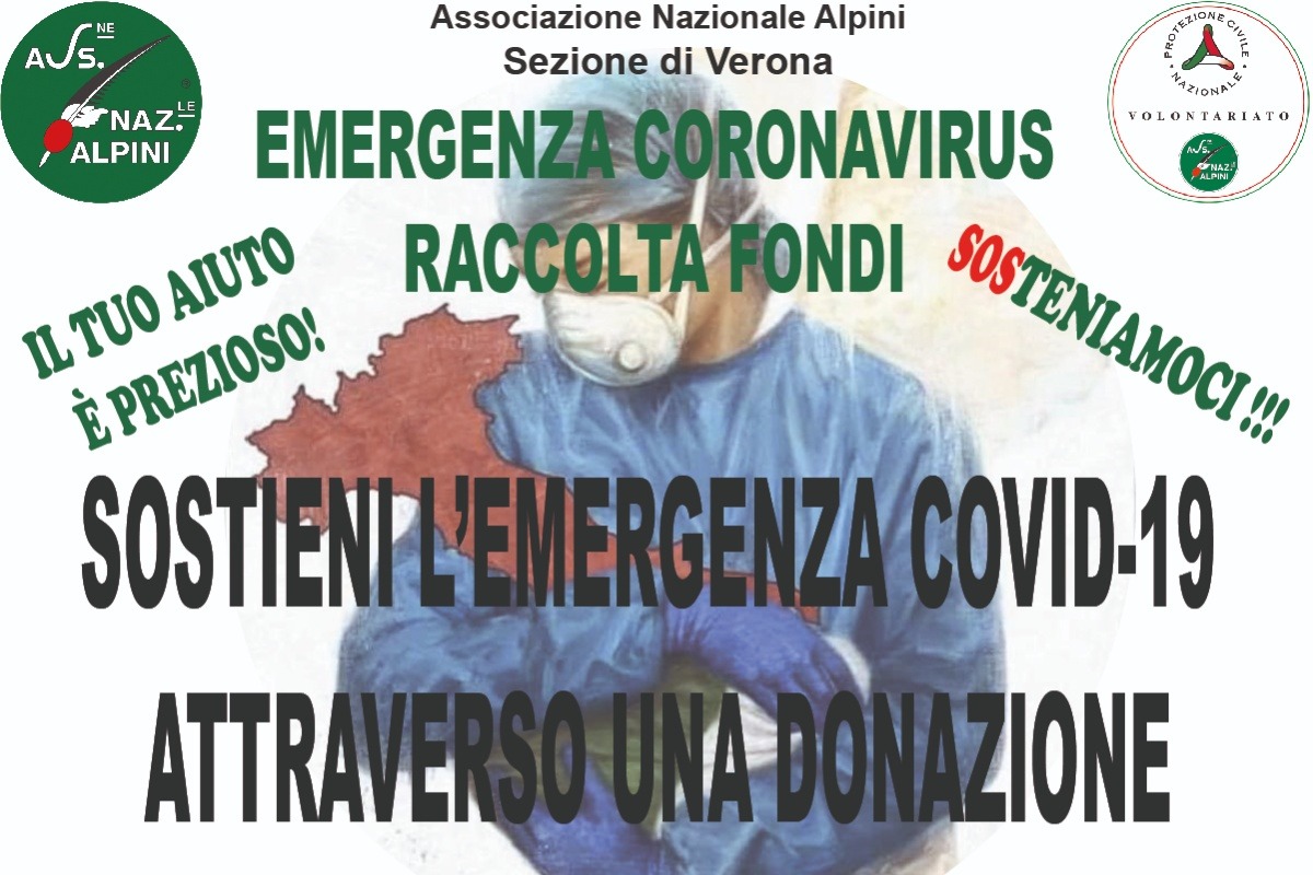 Raccolta fondi alpini ana Verona coronavirus