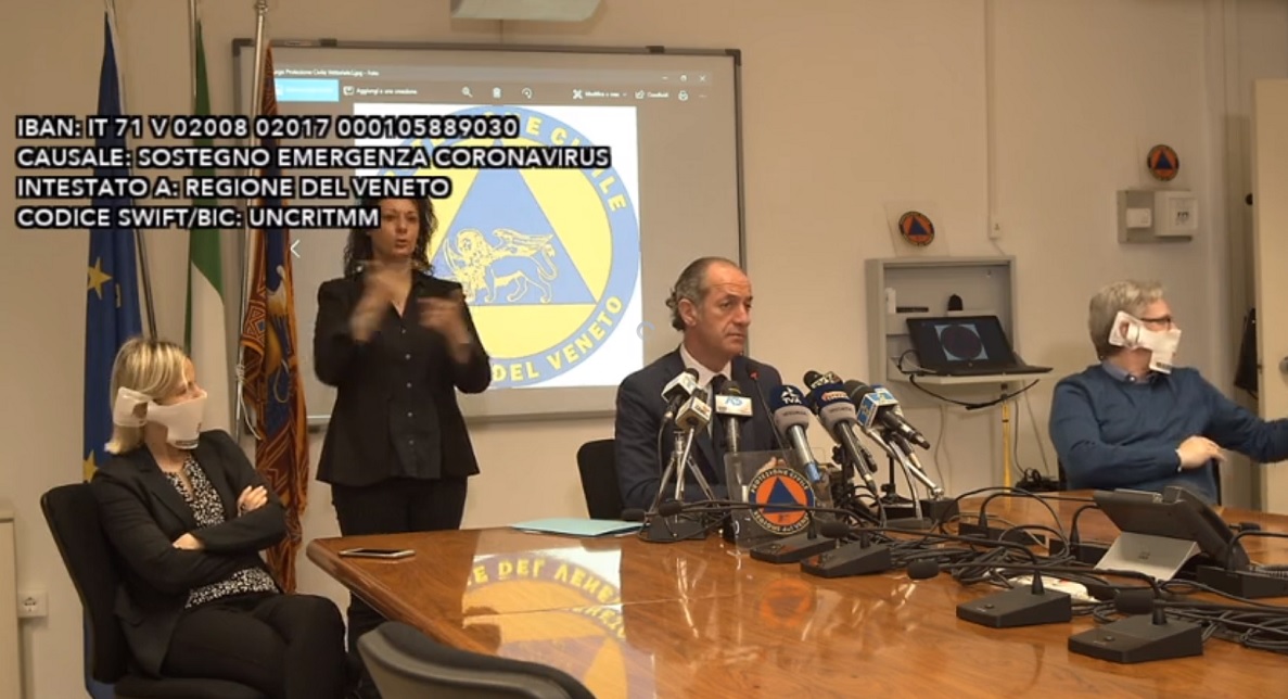 luca zaia regione veneto conferenza stampa coronavirus