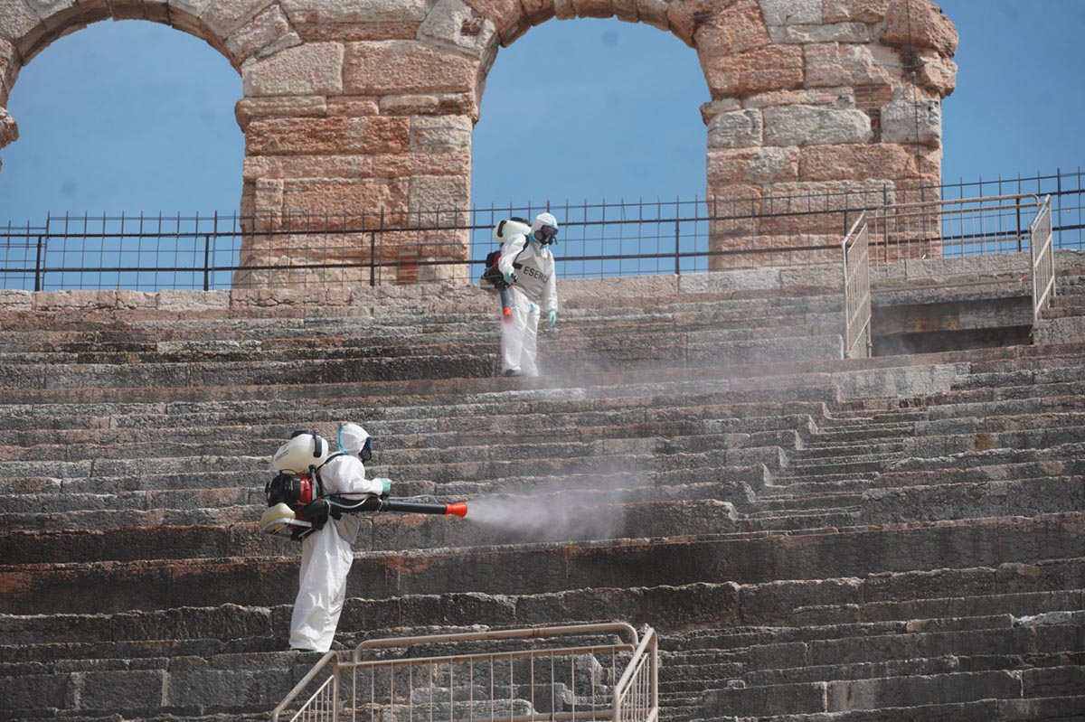 esercito sanificazione arena