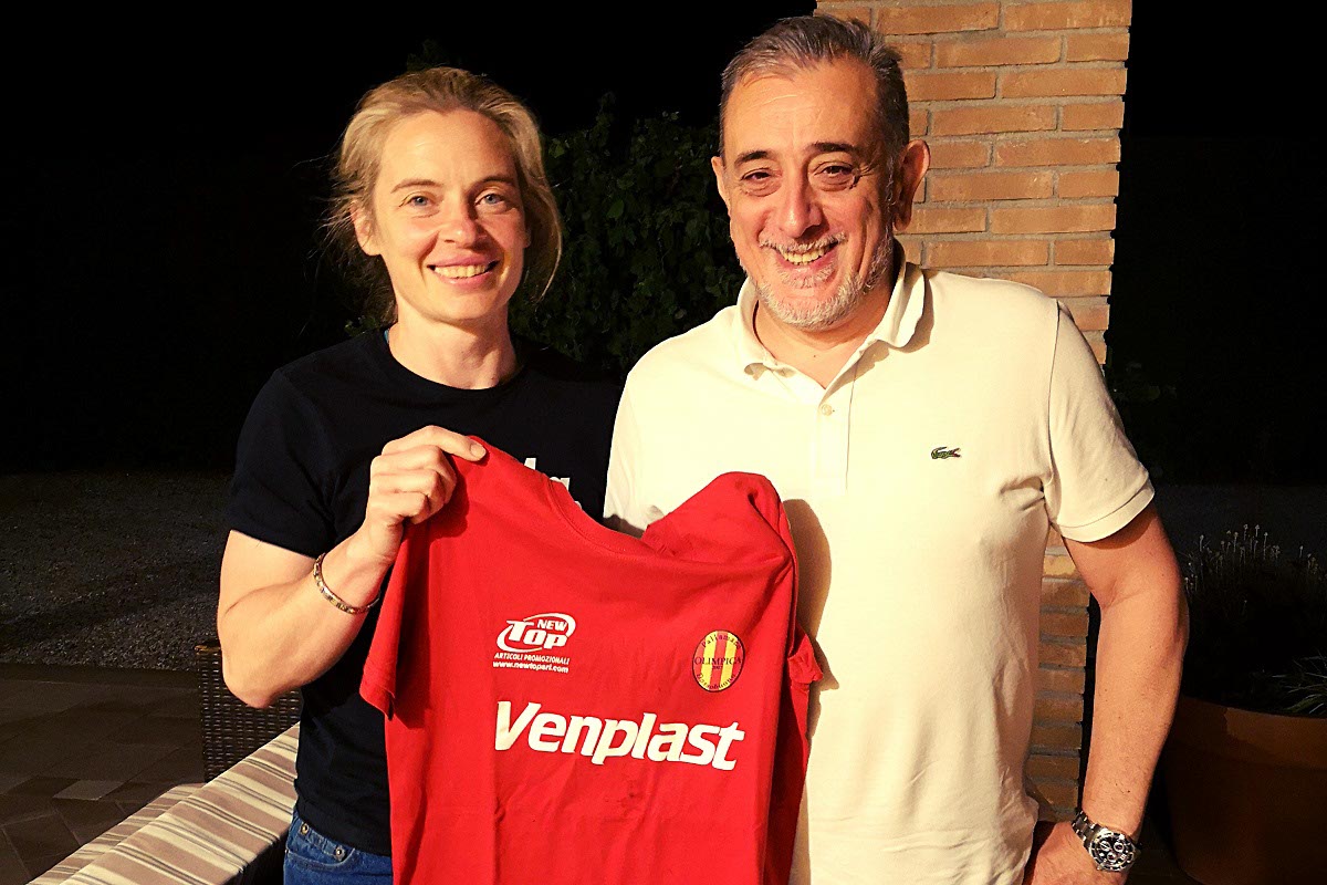 Elena Barani allenatrice e Marco Beghini presidente Venplast Olimpica Dossobuono
