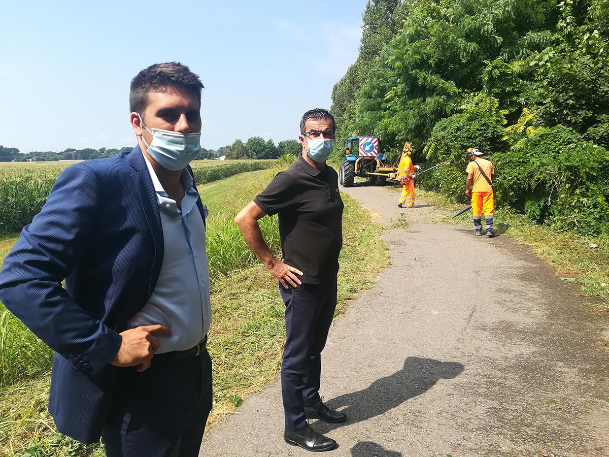 Marco Falavigna e Marco Padovani ciclabile boschetto san martino buon albergo