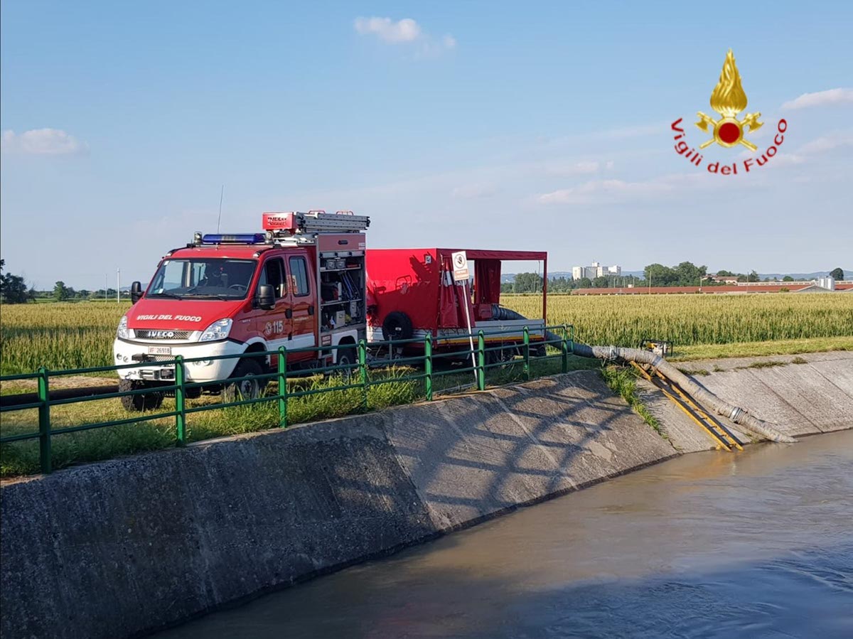 vigili del fuoco pesci albaredo d'adige torrente alpone canale leb