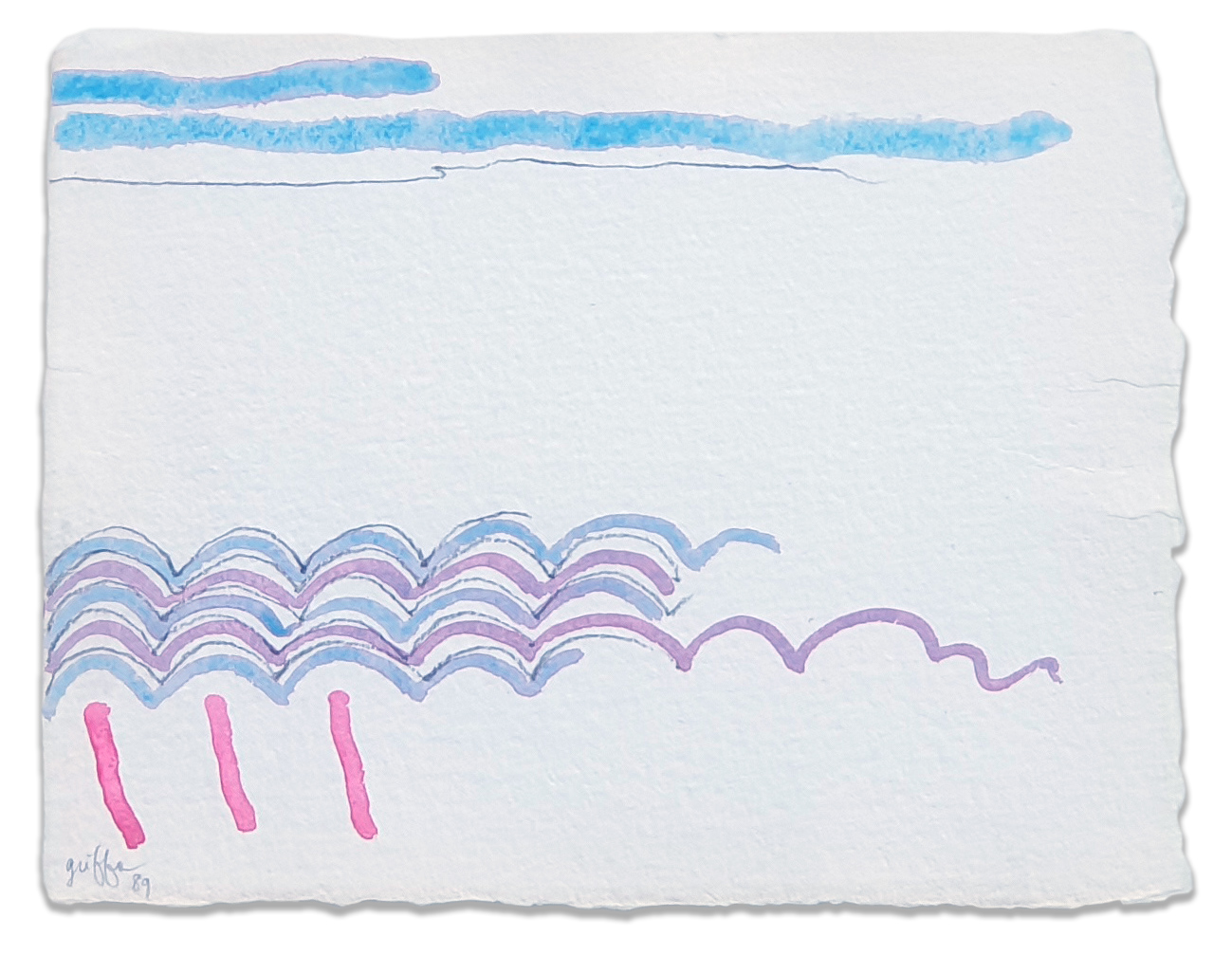 Giorgio_Griffa_Segno_e_colore_1989_acquerello_su_carta_a_mano_cm_25x32