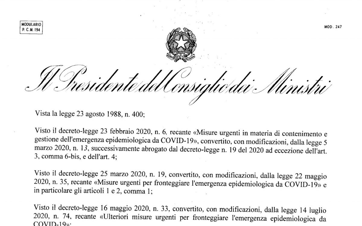 nuovo dpcm 25.10.2020