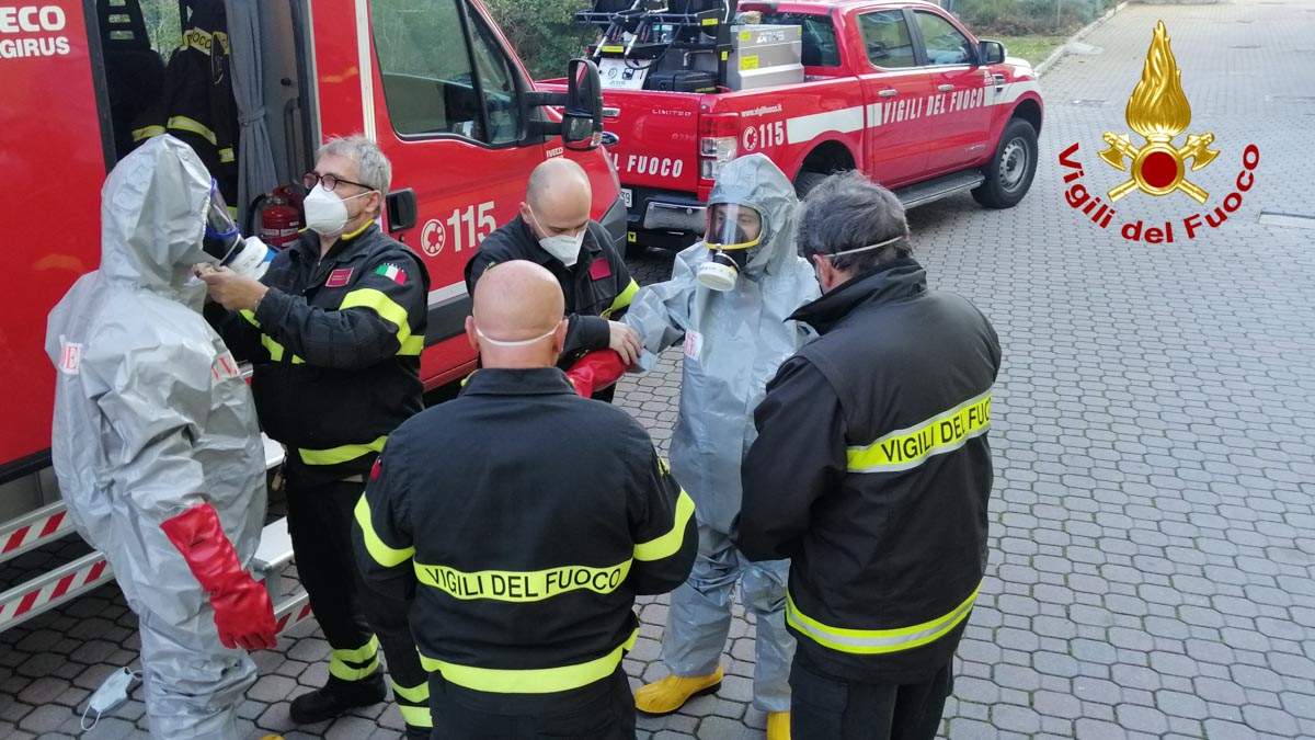 Sanificazione - Casa di riposo Domenico Cardo - Cologna Veneta - Vigili del Fuoco