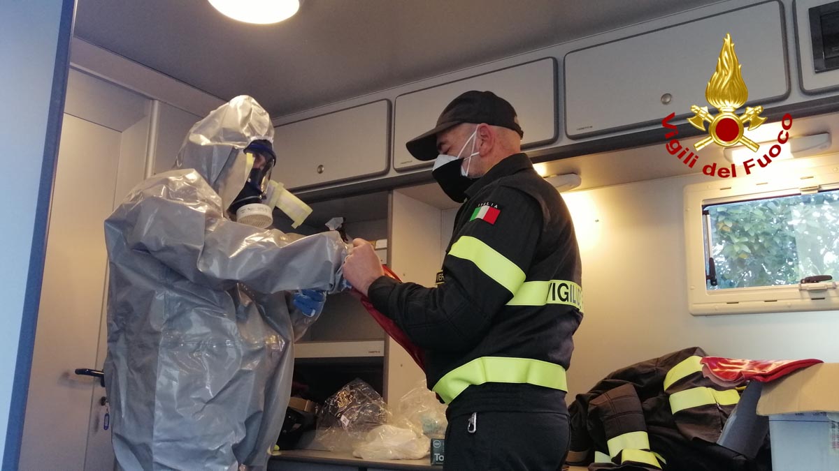 Sanificazione - Casa di riposo Domenico Cardo - Cologna Veneta - Vigili del Fuoco