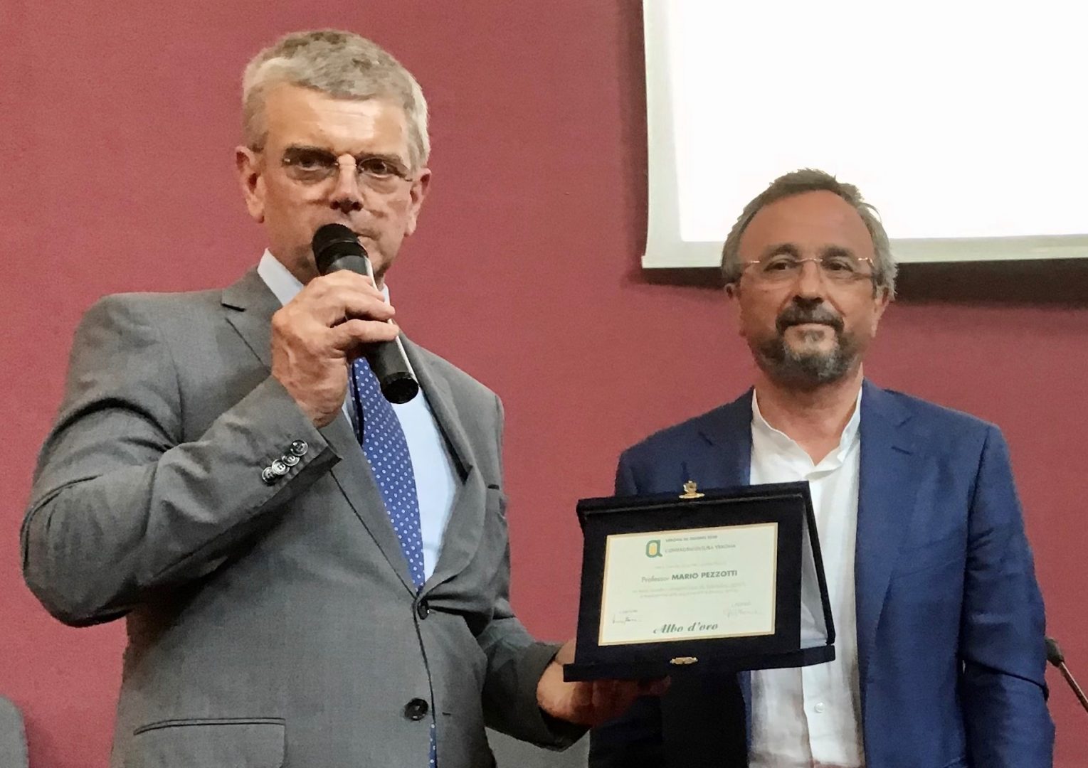 Mario Pezzotti (a dx) con Paolo Ferrarese di Confagricoltura Verona
