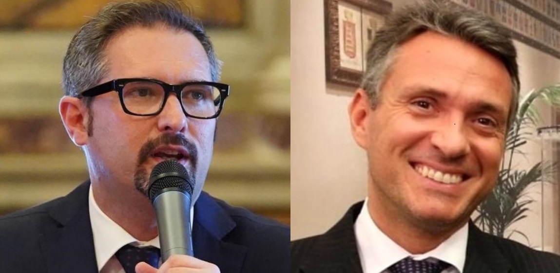 Il leader di Verona Domani Matteo Gasparato e il neo presidente di AGSM AIM Stefano Casali.