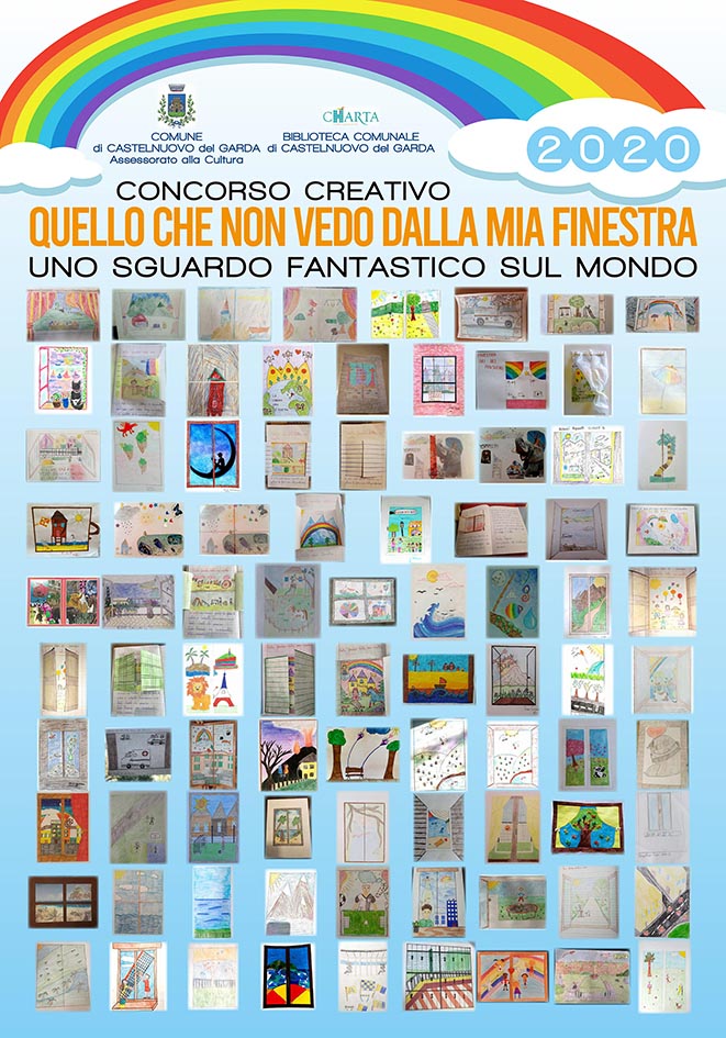 Castelnuovo del Garda - manifesti disegni bambini durante il lockdown