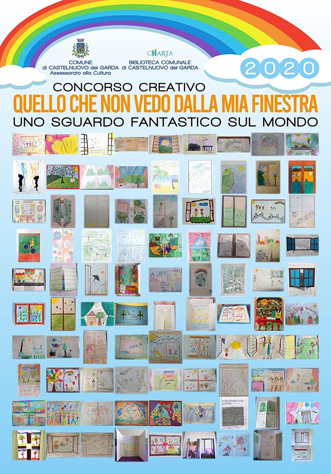 Castelnuovo del Garda - manifesti disegni bambini durante il lockdown