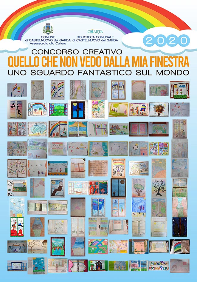 Castelnuovo del Garda - manifesti disegni bambini durante il lockdown