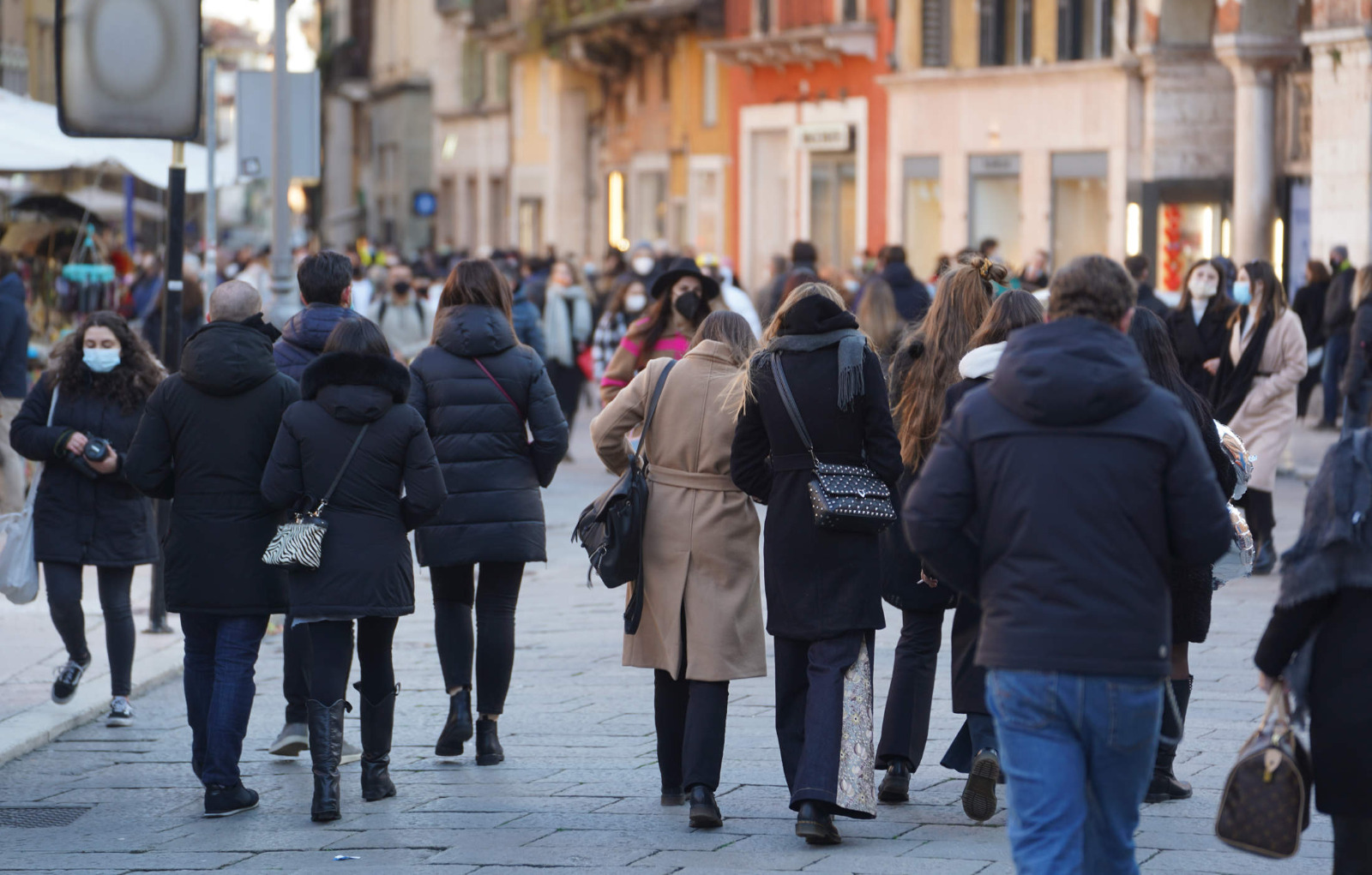 Il centro di Verona la domenica di San Valentino