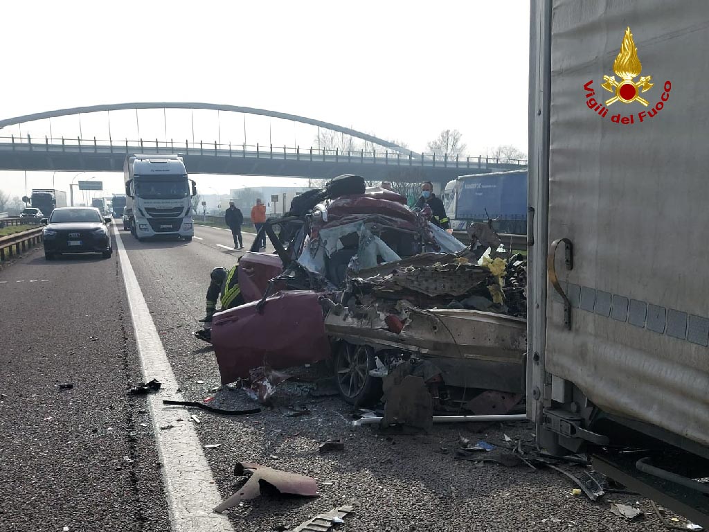 Incidente A22 Nogarole Rocca. L'intervento dei Vigili del Fuoco