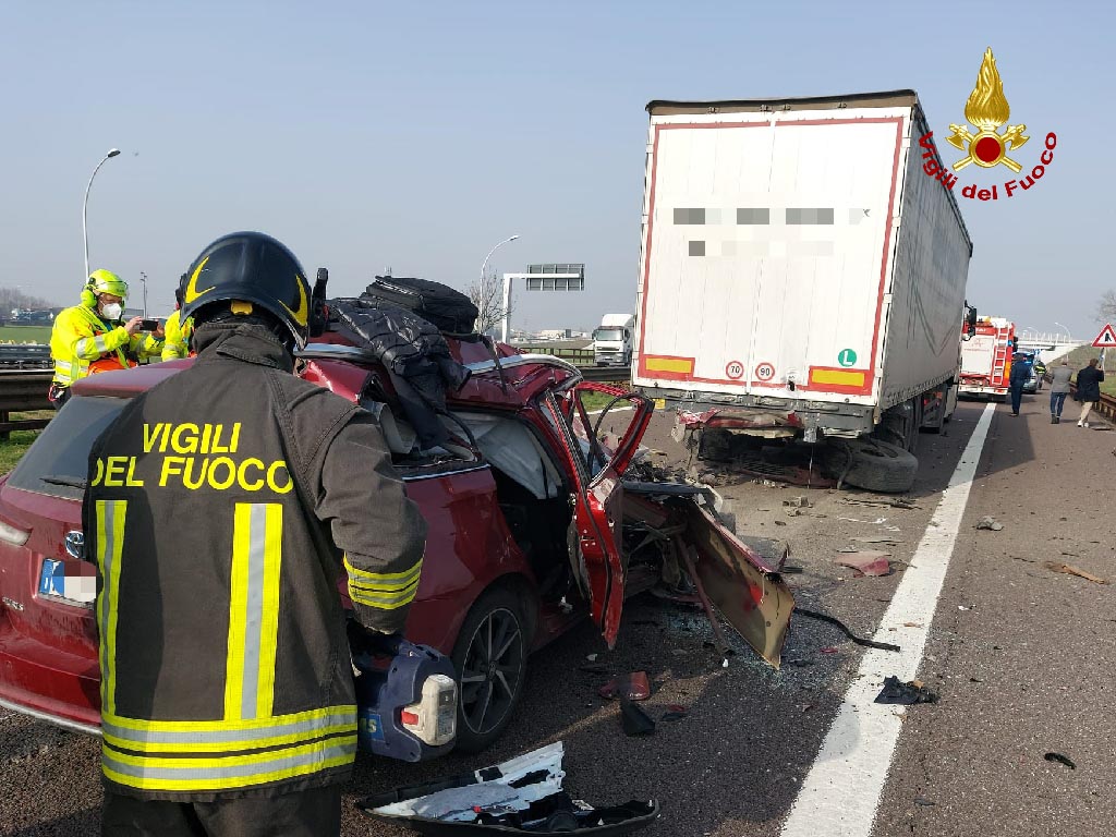 Incidente A22 Nogarole Rocca. L'intervento dei Vigili del Fuoco