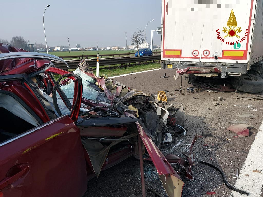 Incidente A22 Nogarole Rocca. L'intervento dei Vigili del Fuoco