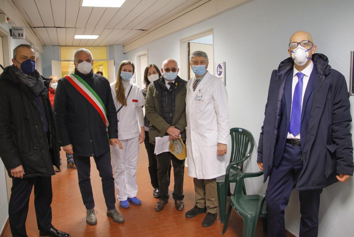 Vaccinazioni vaccino covid Legnago Flavio Pasini, Graziano Lorenzetti, Pietro Girardi