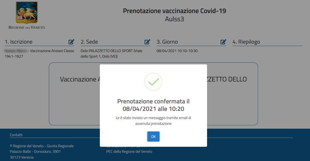 Portale prenotazione vaccino anti-Covid Regione Veneto