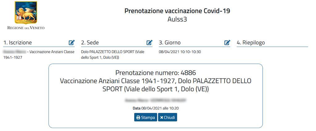 Portale prenotazione vaccino anti-Covid Regione Veneto