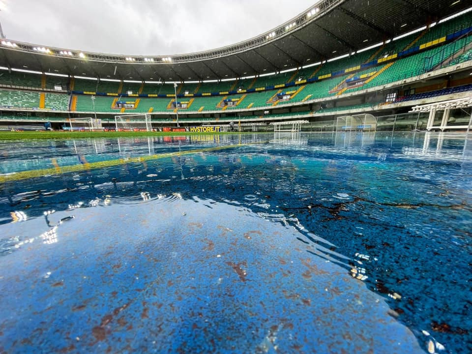 Hellas Verona-Lazio stadio Bentegodi pioggia