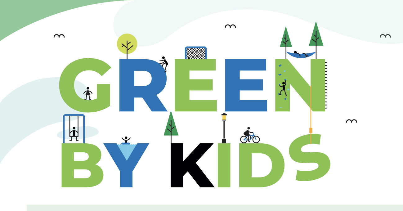 Il logo di Green by Kids fondazione cariverona children's museum patrizia ag