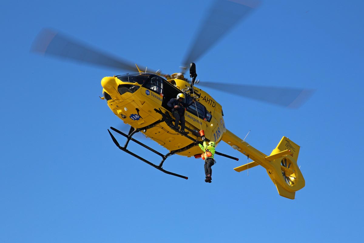 elicottero Suem 118 incidente elisoccorso verona emergenza