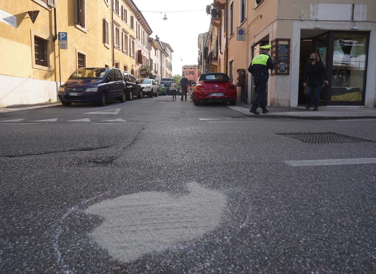 Il luogo dell'incidente in Regaste San Zeno a Verona