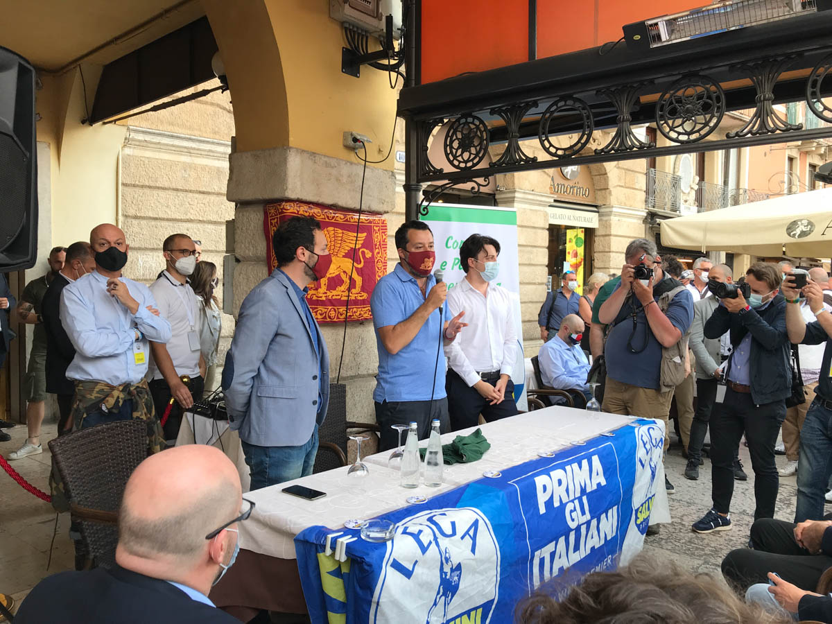 Matteo Salvini a Verona incontra la Lega