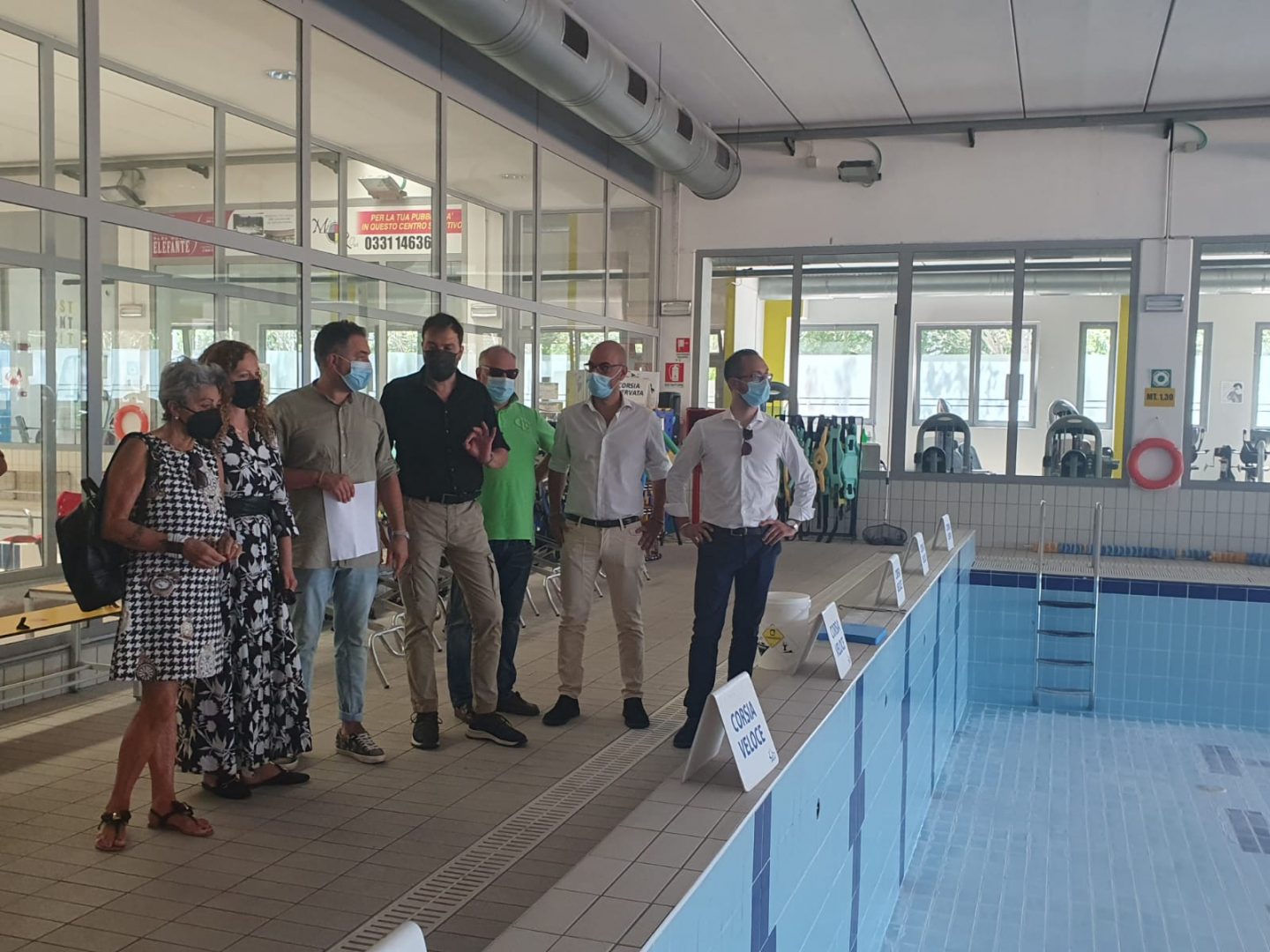 momento del sopralluogo alle piscine comunali "Le Golosine"