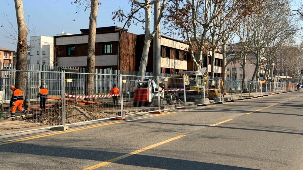 Lavori in viale Colombo. Foto d'archivio