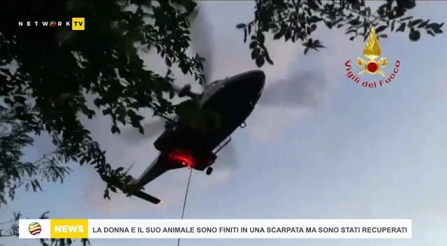 Intervento dei pompieri in elicottero