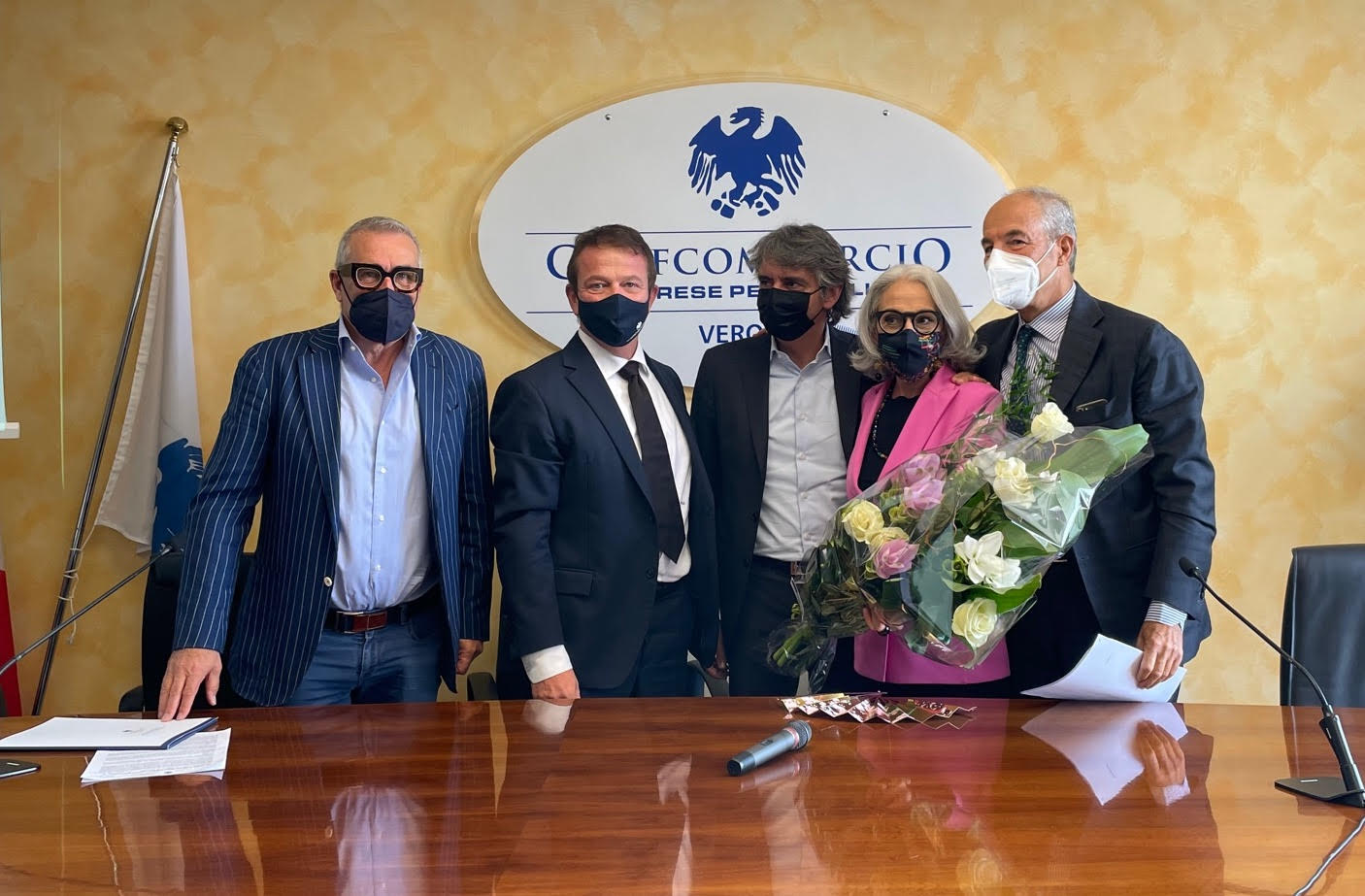 La conferenza stampa nella sede di Confcommercio Verona.