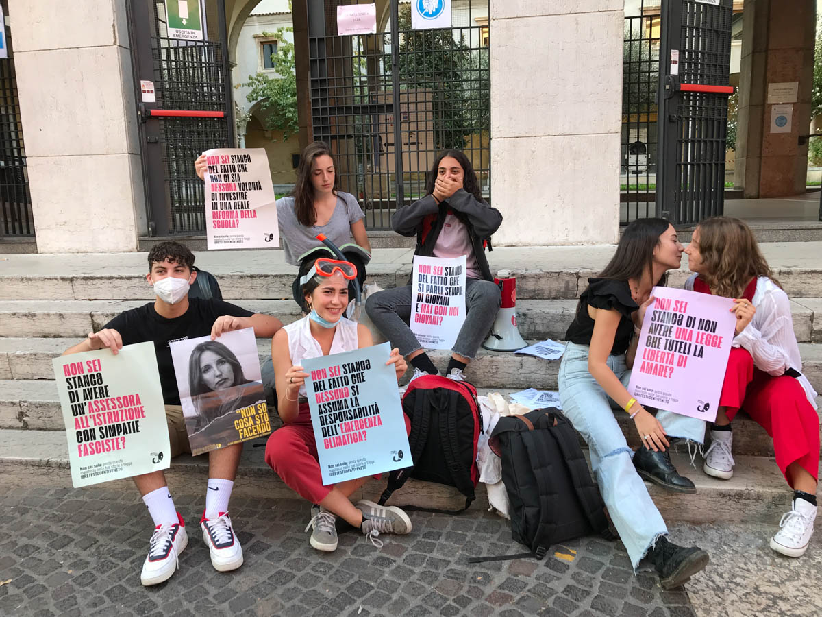 La protesta della Rete degli studenti medi di Verona