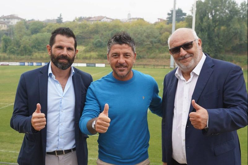 Presentazione FC Clivense. Sergio Pellissier, mister Riccardo Allegretti ed Enzo Zanin