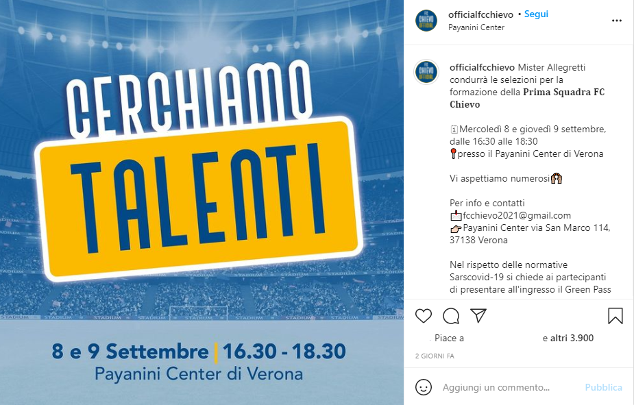 chievo fc reclute payanini