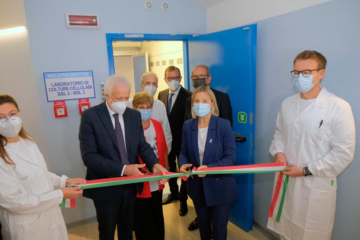 Inaugurazione dei nuovi laboratori biocontenimento dell'Irccs Sacro Cuore Don Calabria di Negrar. Foto Ennevi