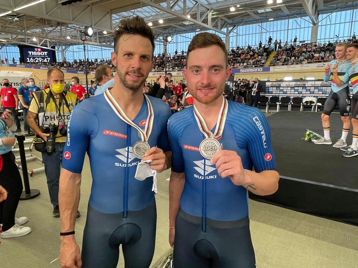 Michele Scartezzini e Simone Consonni argento mondiale nell'Americana