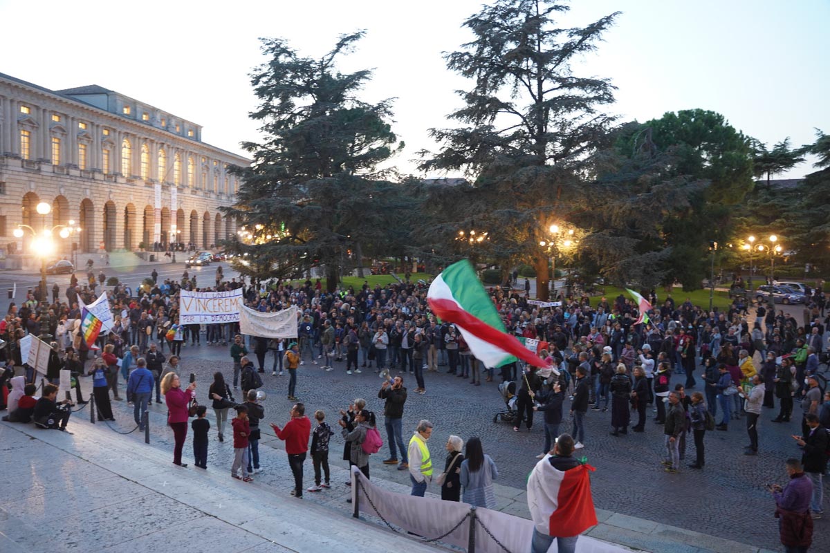 No green pass Verona piazza Bra