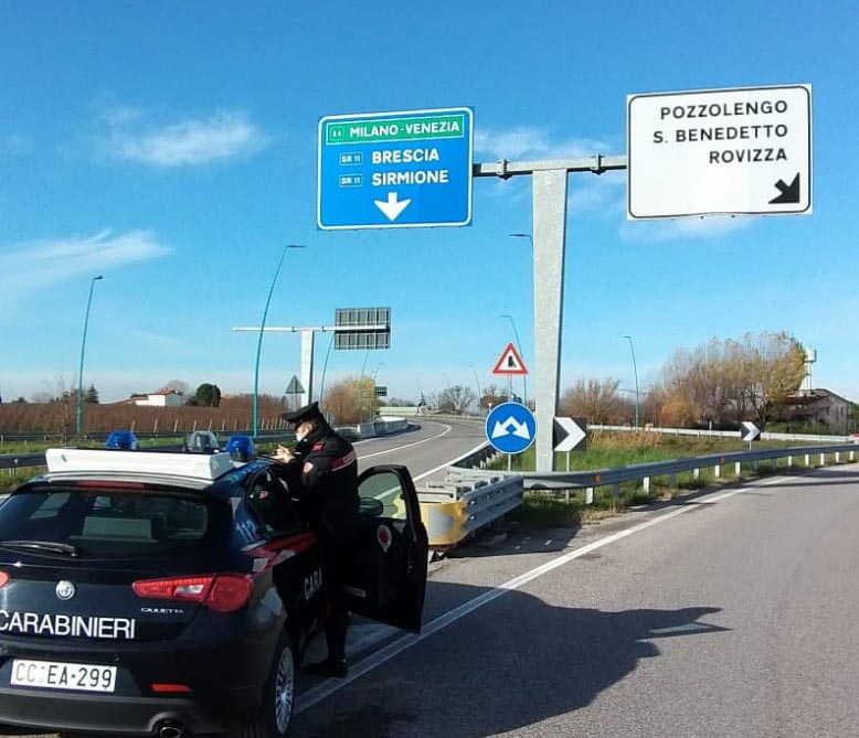 Carabinieri incidente peschiera rovizza sr 11