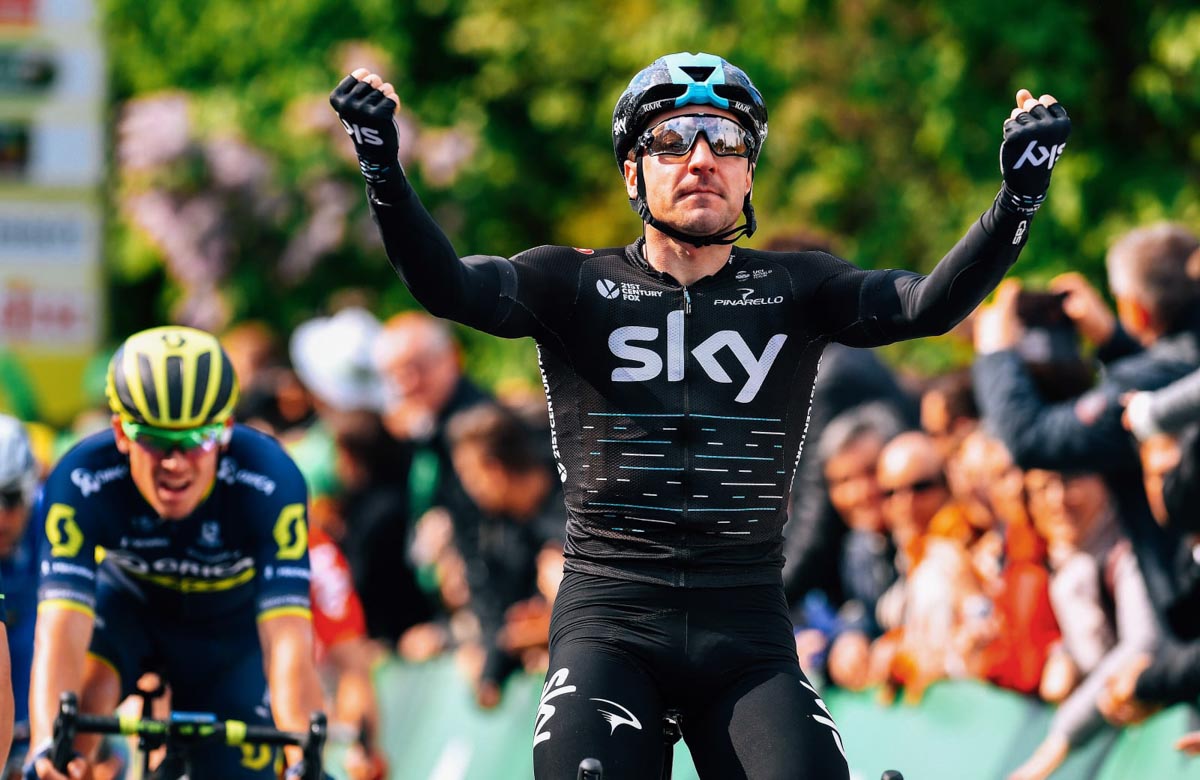 Elia Viviani ai tempi del Team Sky. Foto Ineos Grenadiers