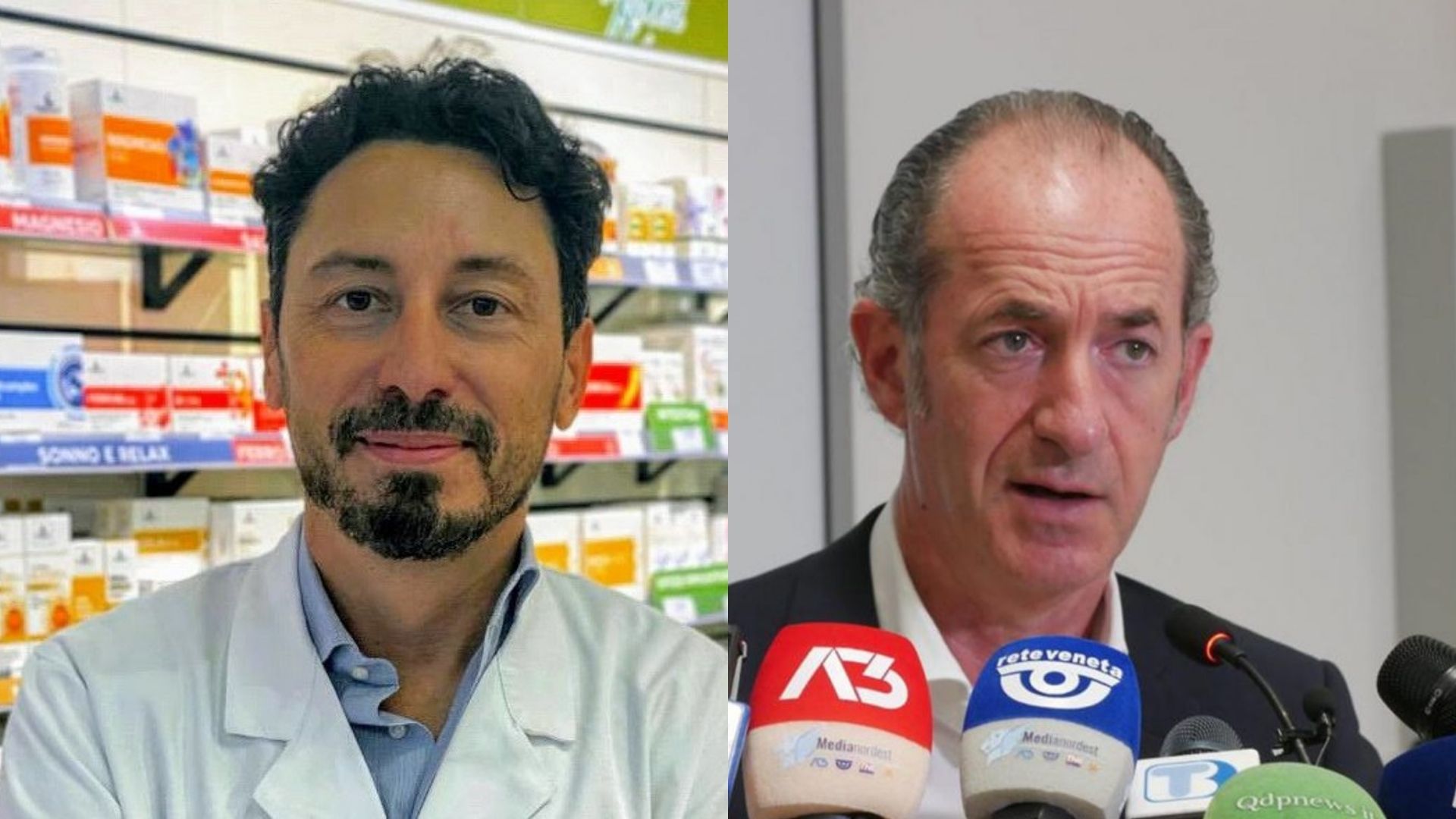 Andrea Bellon e Luca Zaia tamponi gratis in farmacia