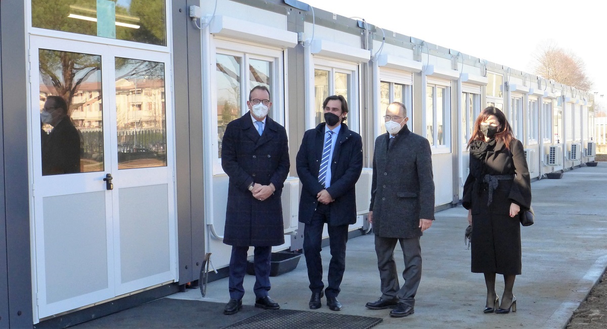 Le autorità intervenute oggi per il sopralluogo a Villafranca.